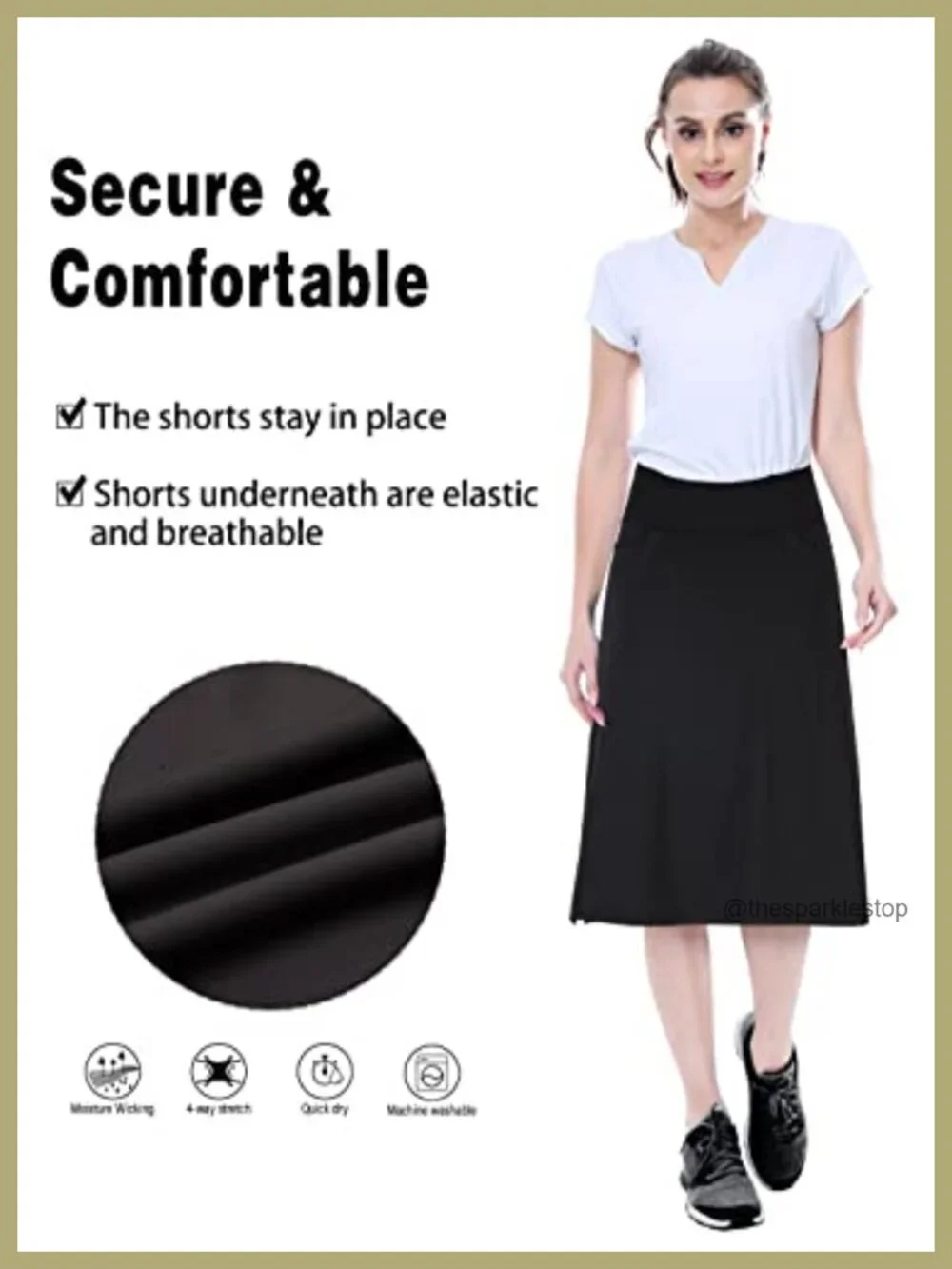 Women's High Waisted Athletic Skort with Pockets, Knee Length, 3 Pockets,